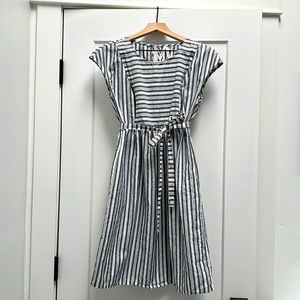 Seraphine cotton stripe maternity and nursing dress
